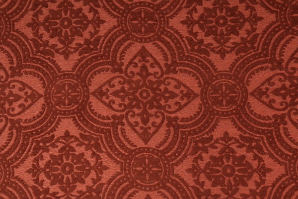 Barrow M Chenille Damask Upholstery Fabric In Copper