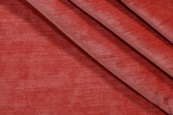 2 Yards Solid Woven Chenille Upholstery Fabric In Salmon