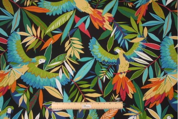 Richloom Solarium Tucuman Printed Poly Outdoor Fabric In Ebony