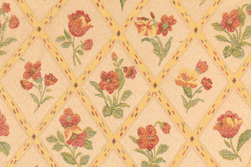 Mulberry Square Tivoli Diamond Tapestry Upholstery Fabric in Butter