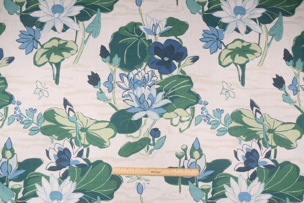 Robert Allen Madcap Cottage Lake Agawam Printed Cotton & Linen Drapery