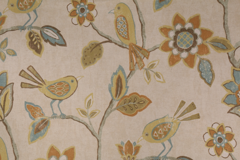 4.63 Yards Richloom Cranbrook Printed Cotton Drapery Fabric in Mesa