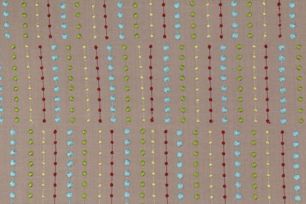 Onyx Age Ditto Embroidered Cotton/Linen Decorator Fabric in Spring