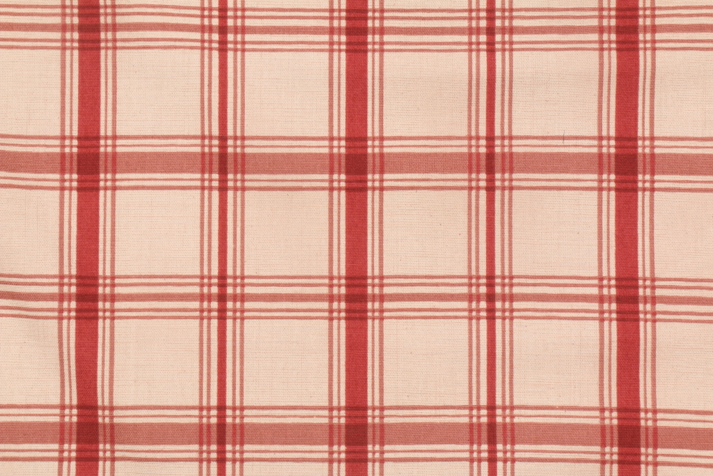 Waverly Pantry Plaid Printed Cotton Drapery Fabric in Crimson