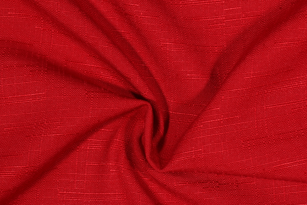3.63 Yards Richloom Davinci Slubbed Polyester Outdoor Fabric in Cherry