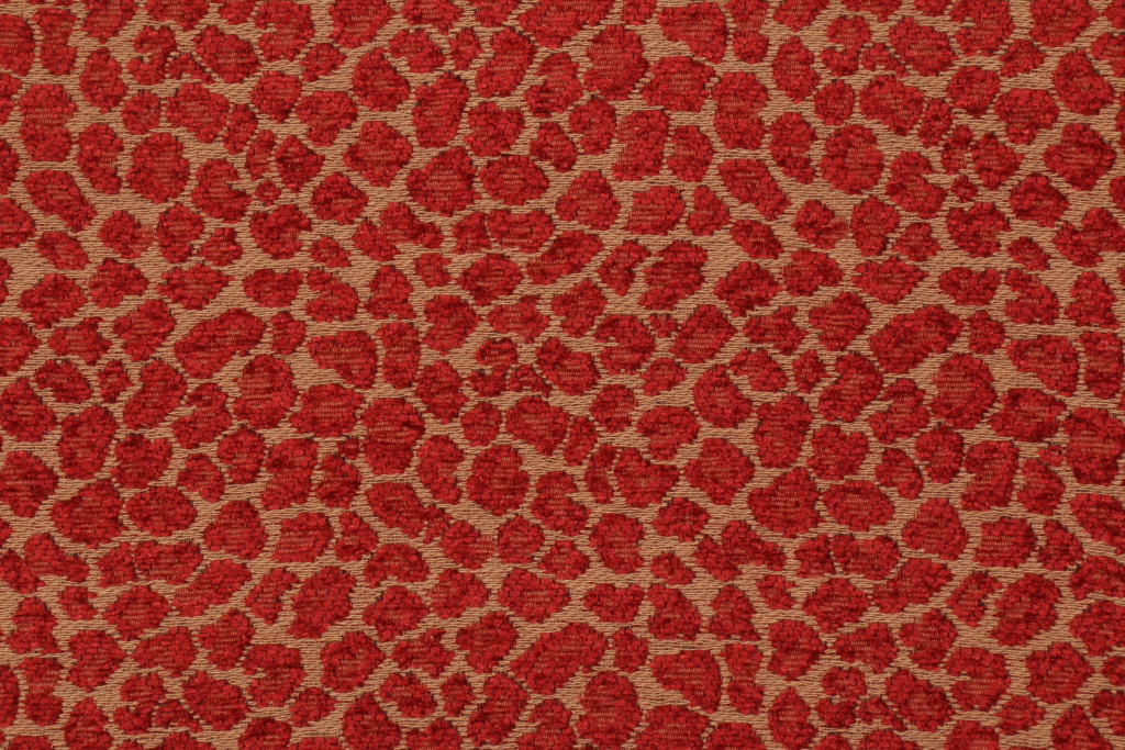 1.88 Yards Golding Spots Chenille Upholstery Fabric in Ruby