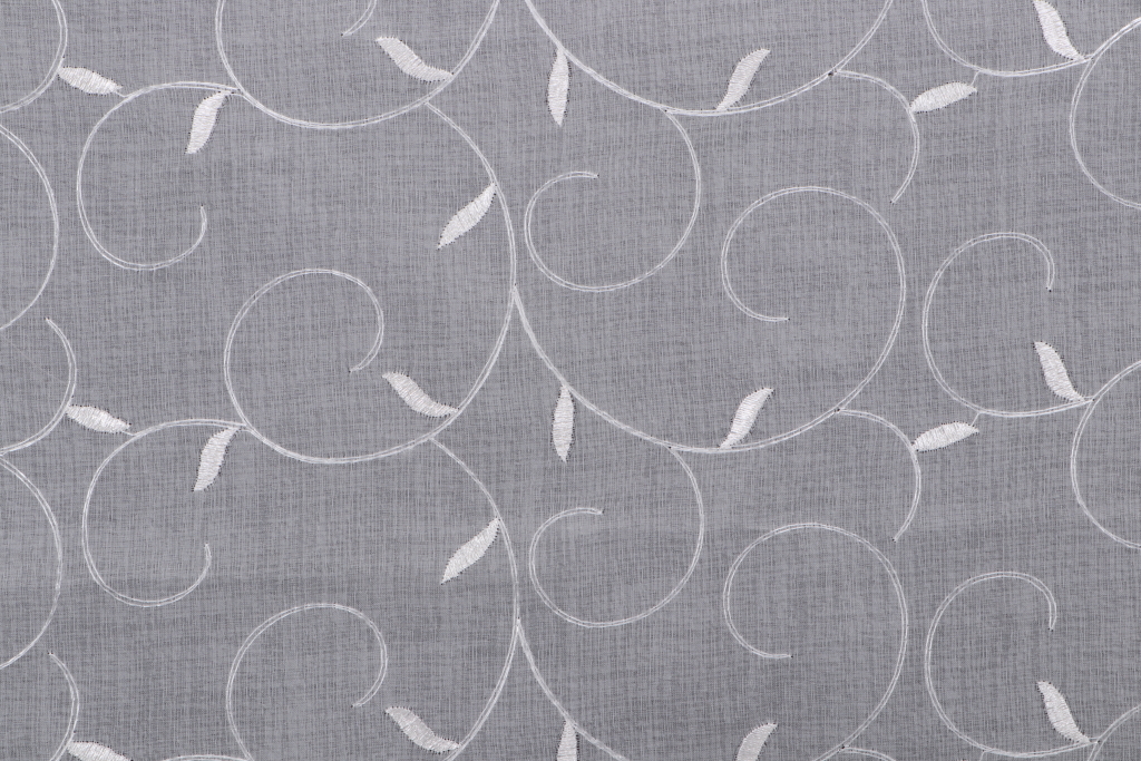 2.13 Yards Allegri Sheer Embroidered Drapery Fabric in Parchment 116 Wide