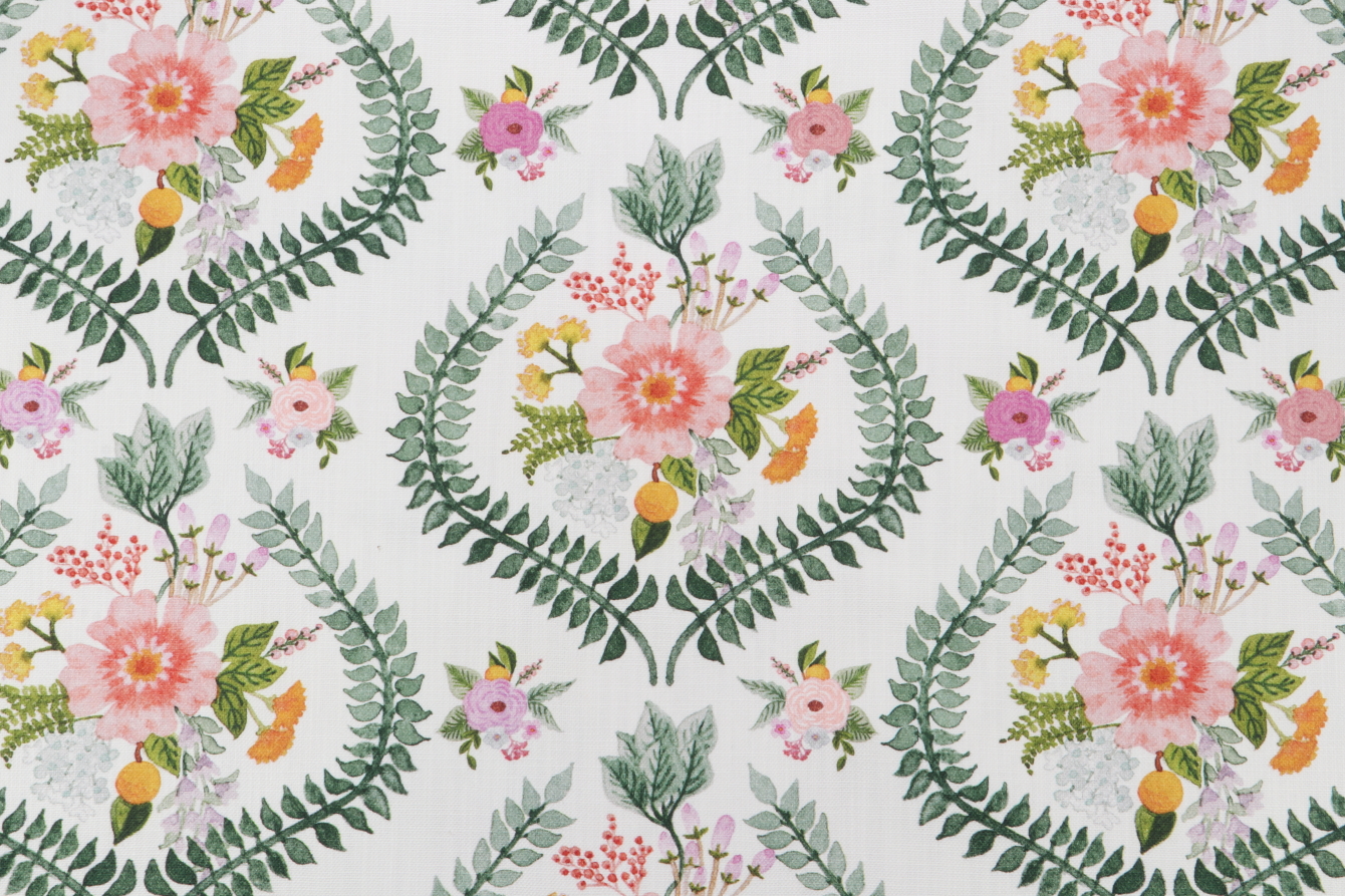 Hamilton Garden Party Printed Cotton Drapery Fabric in Spring 