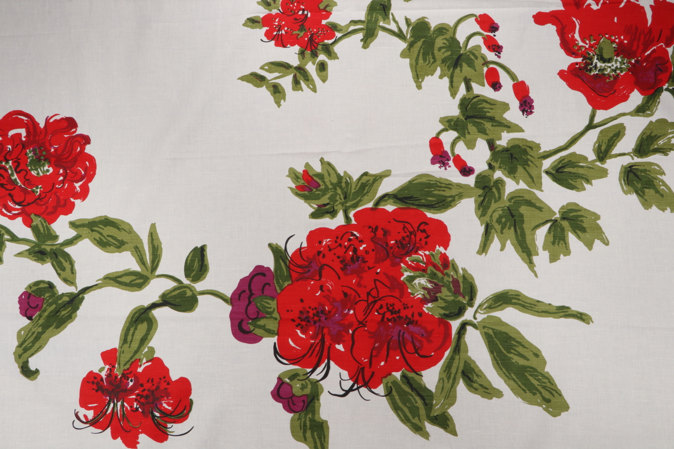 1.63 Yards Scalamandre Corona-16532 Printed Linen Drapery Fabric