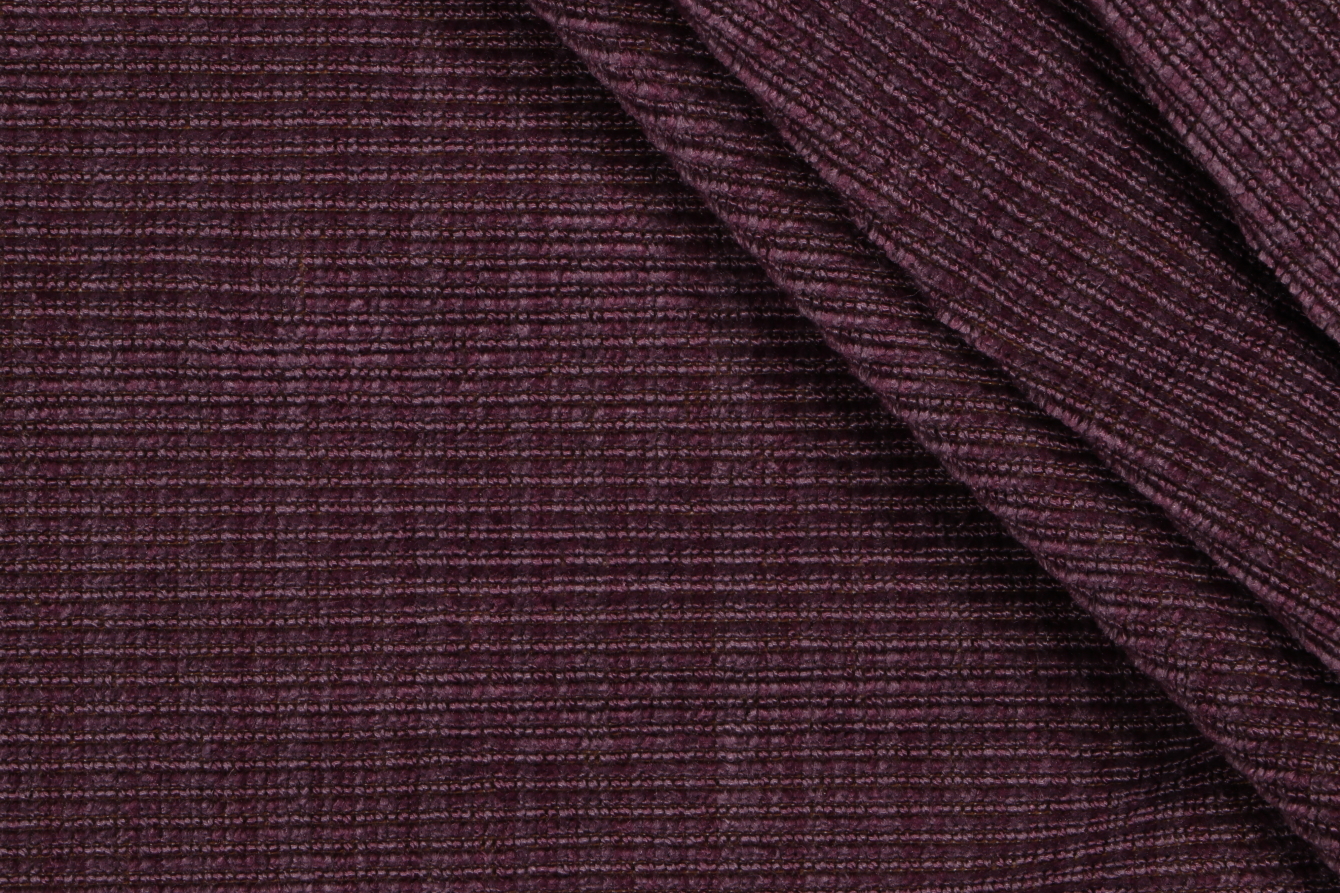 2 Yards Scalamandre Stripe Velvet Upholstery Fabric in Grape