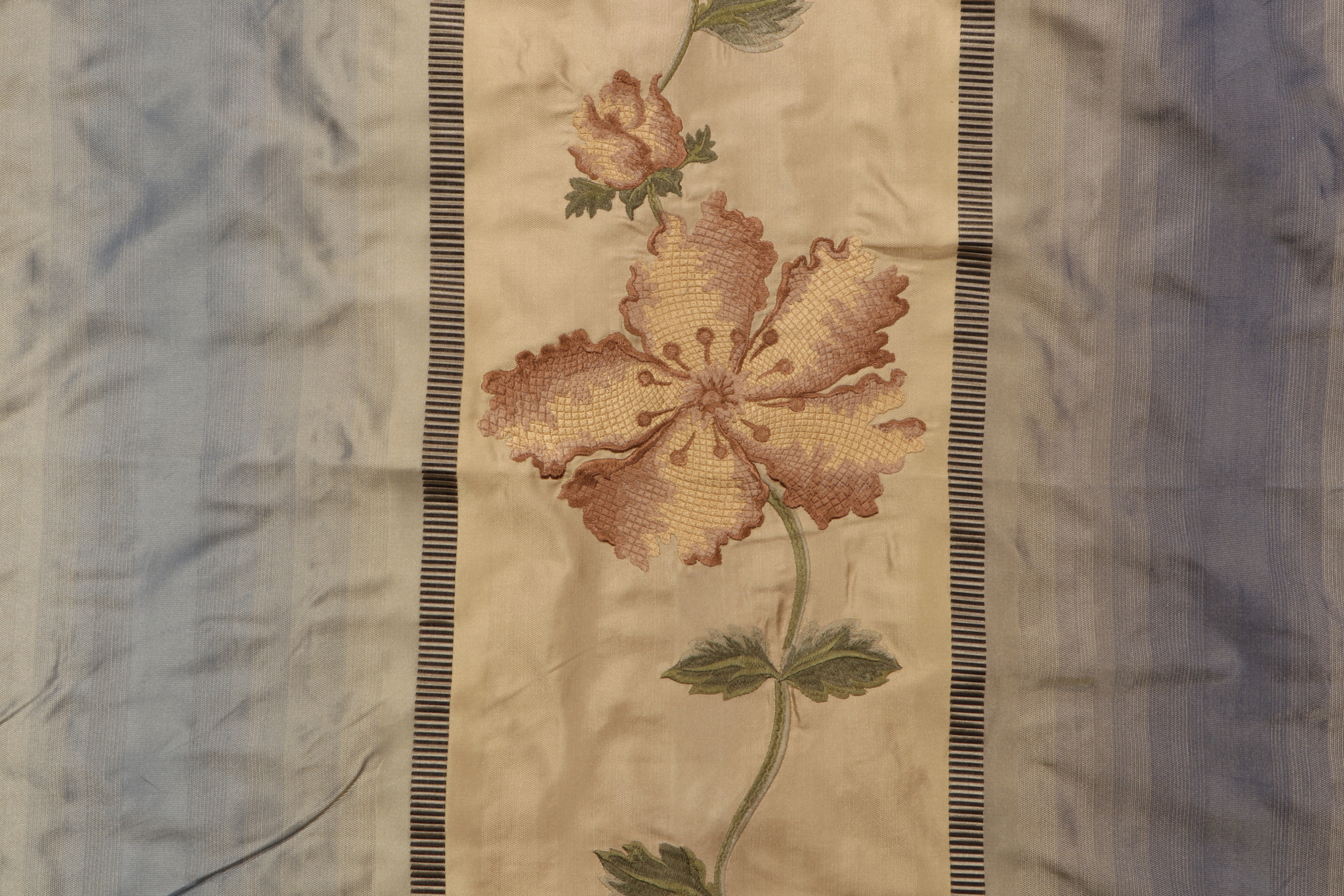 1.13 Yards Scalamandre Noorien Blossom Embroidered Silk Drapery Fabric ...