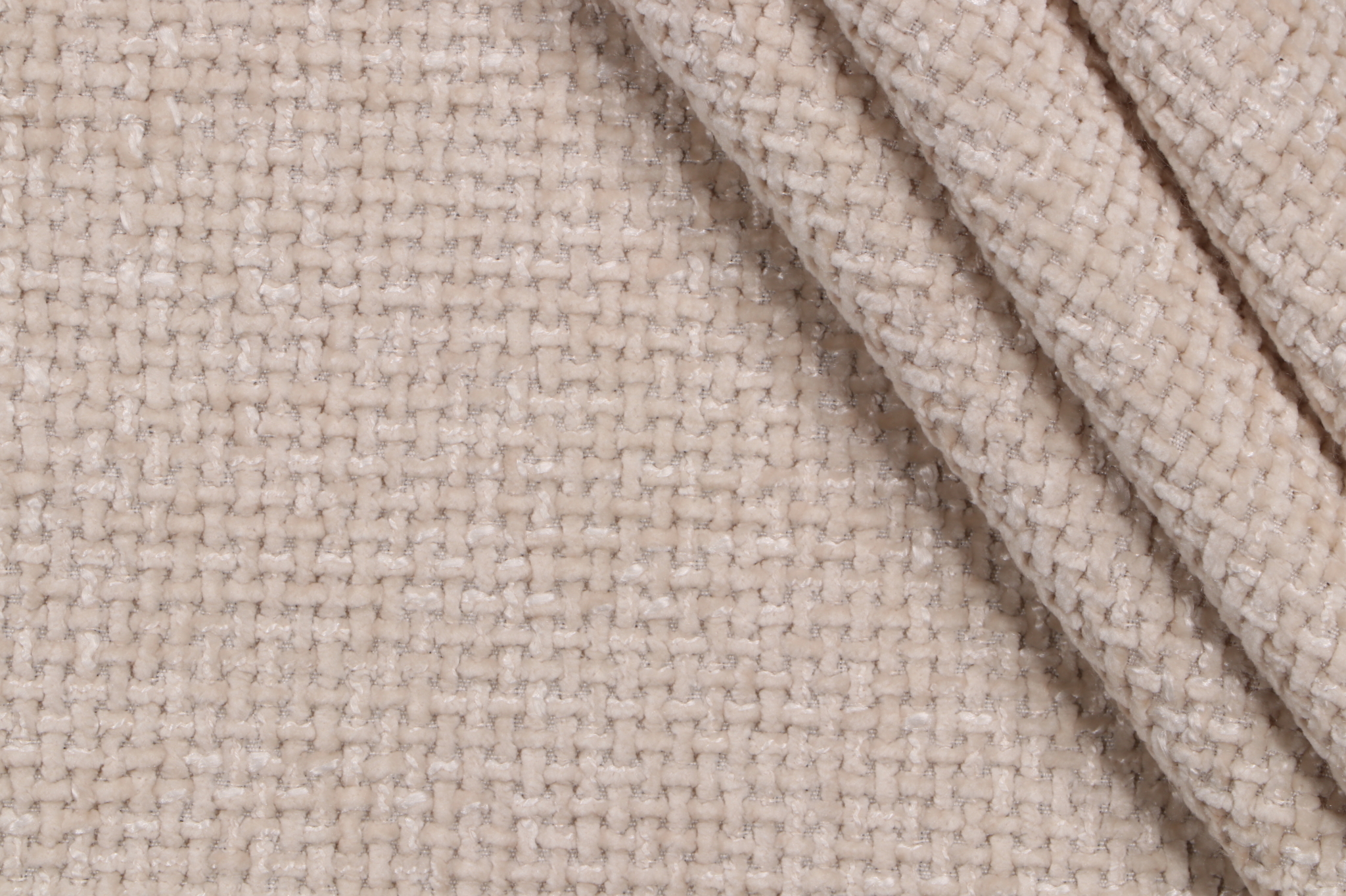 1.5 Yards Riddle Woven Chenille Upholstery Fabric in Linen