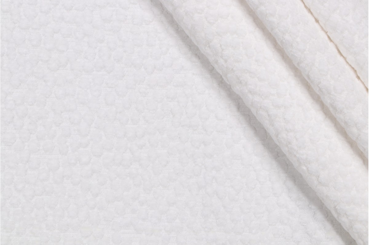 PK Lifestyles Spotty Dotty Woven Chenille Upholstery Fabric in White