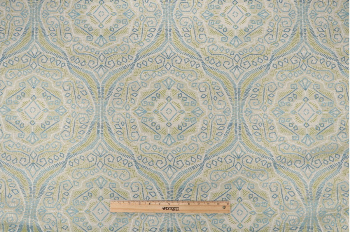 6.25 Yards Isadore Tapestry Upholstery Fabric in Aqua