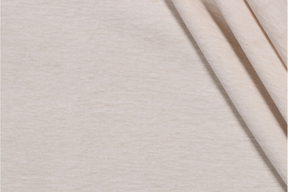 2.13 Yards Fuller Woven Chenille Upholstery Fabric in Eggshell