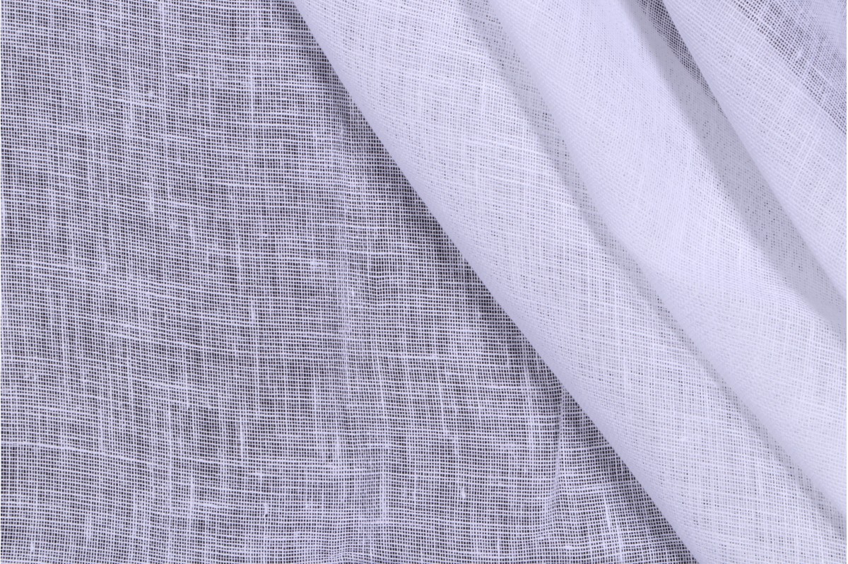 1.13 Yards Lino Textiles Augusta Scrim Sheer Drapery Fabric in White