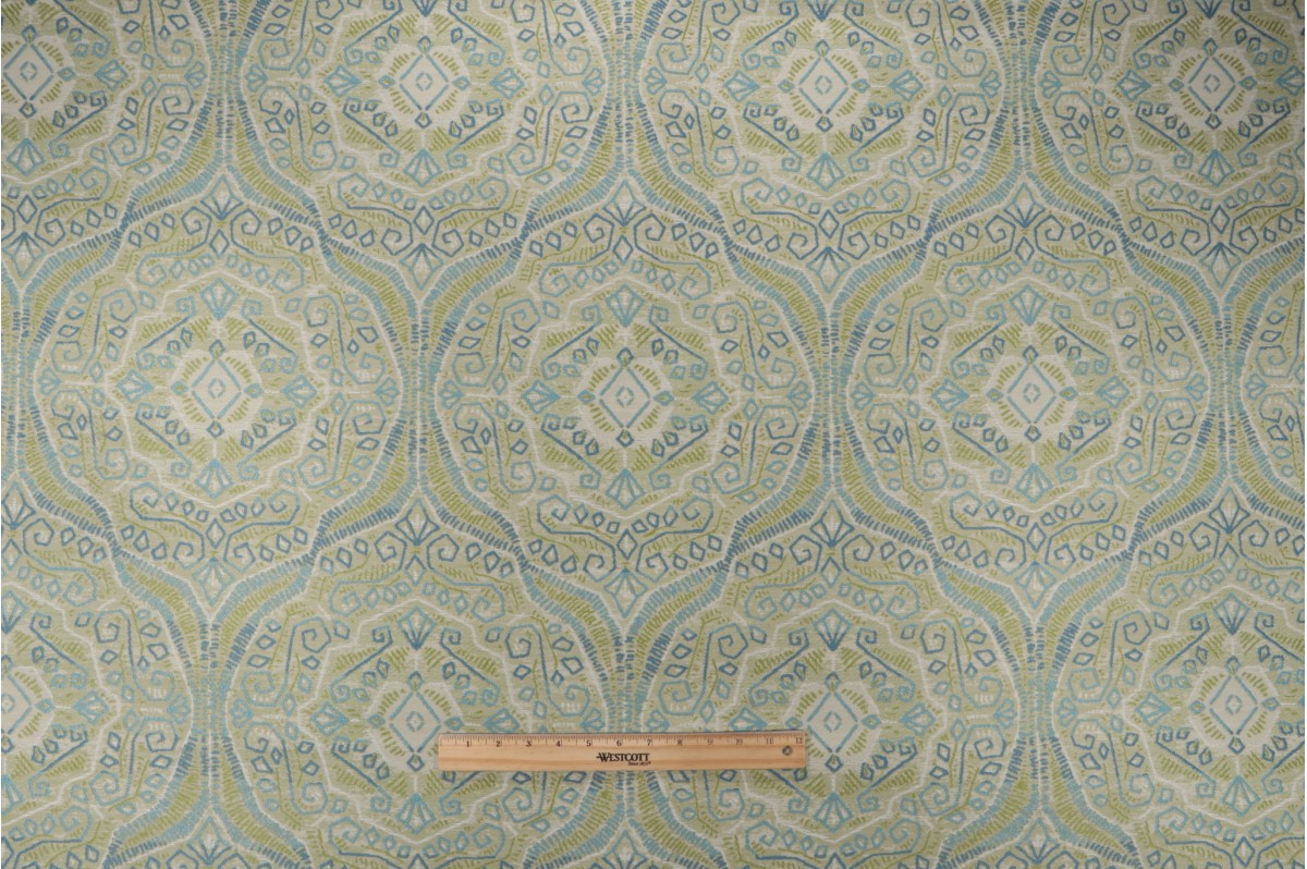 2 Yards Gavin Woven Outdoor Fabric in Turquoise