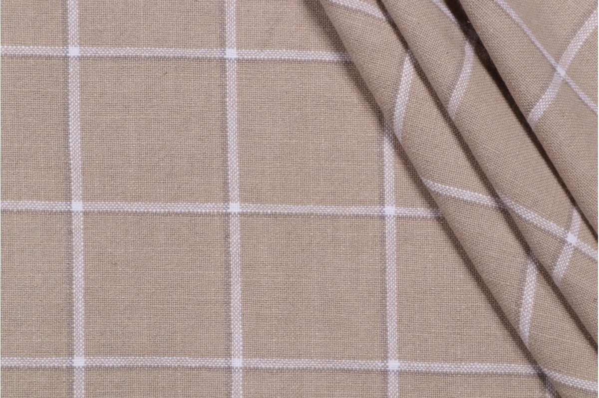1.88 Yards Madeket Plaid Woven Upholstery Fabric in Dune