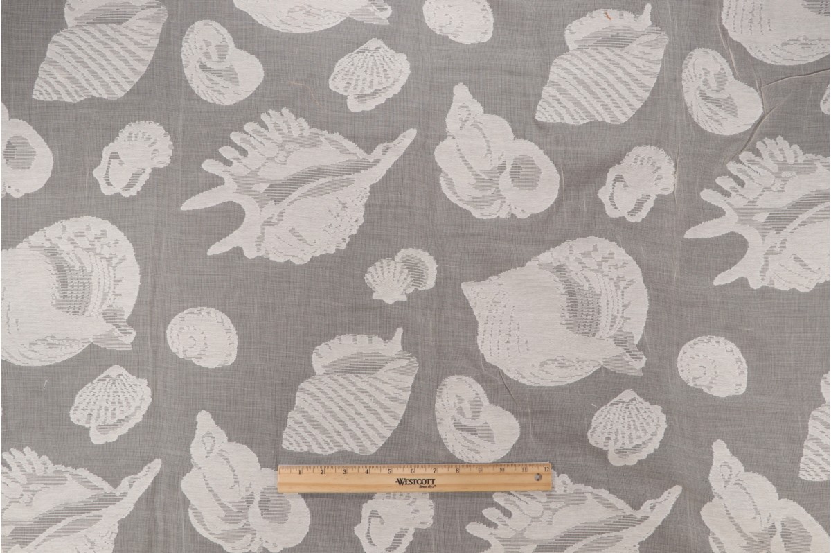 Grey Watkins Sheer Shells Lace Drapery Fabric in Natural for Scalamandre