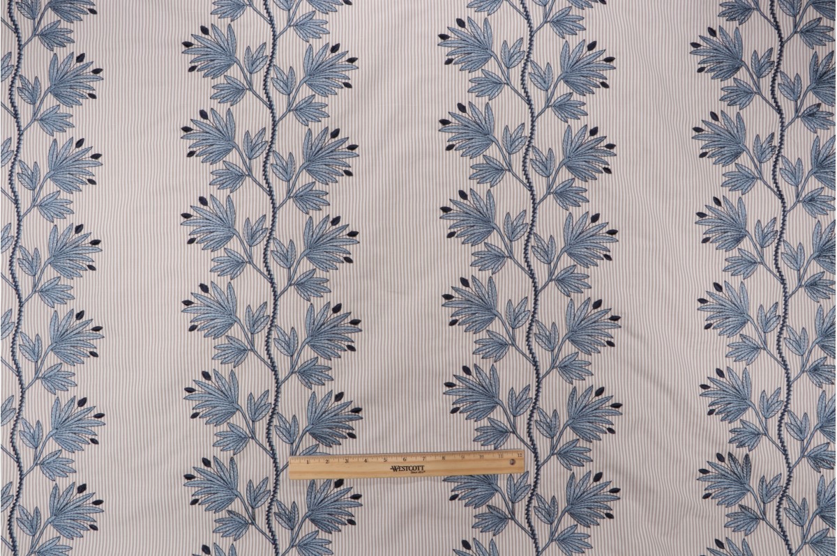P Kaufmann Garland Embroidered Drapery Fabric in Ceramic