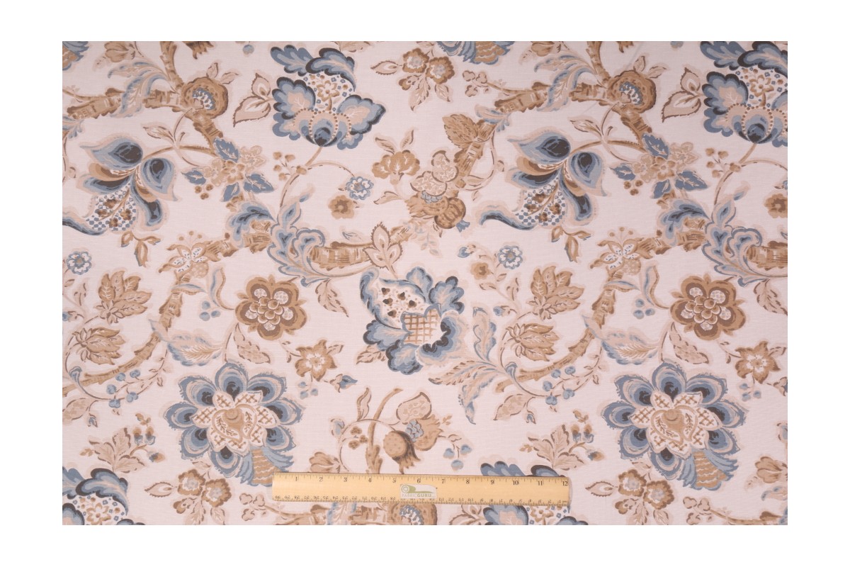 Richloom Sanpietr Printed Cotton Drapery Fabric in Azule