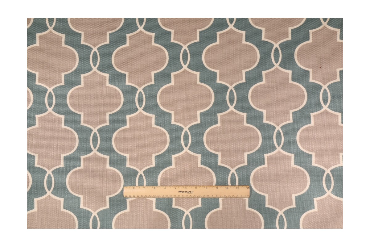 Fabricut Rochdale Printed Cotton Decorator Fabric in Teal