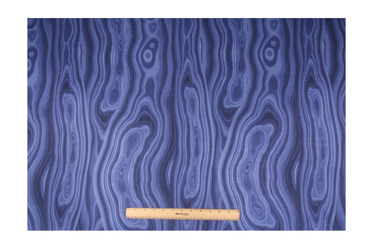 Robert Allen Malakos Printed Cotton Drapery Fabric in Ultramarine