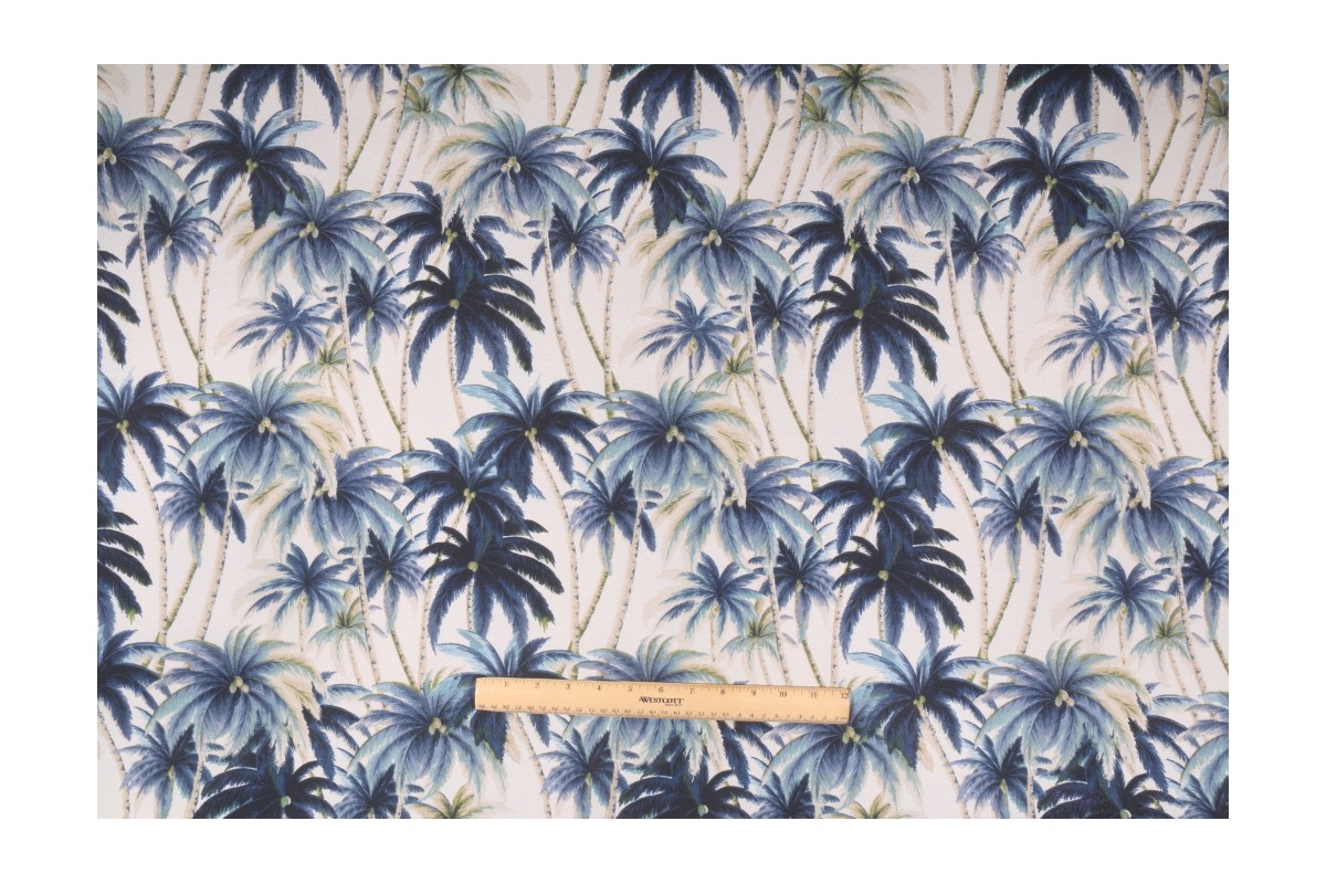 Tommy Bahama Artisan Palms Printed Polyester Outdoor Fabric in Night Swim