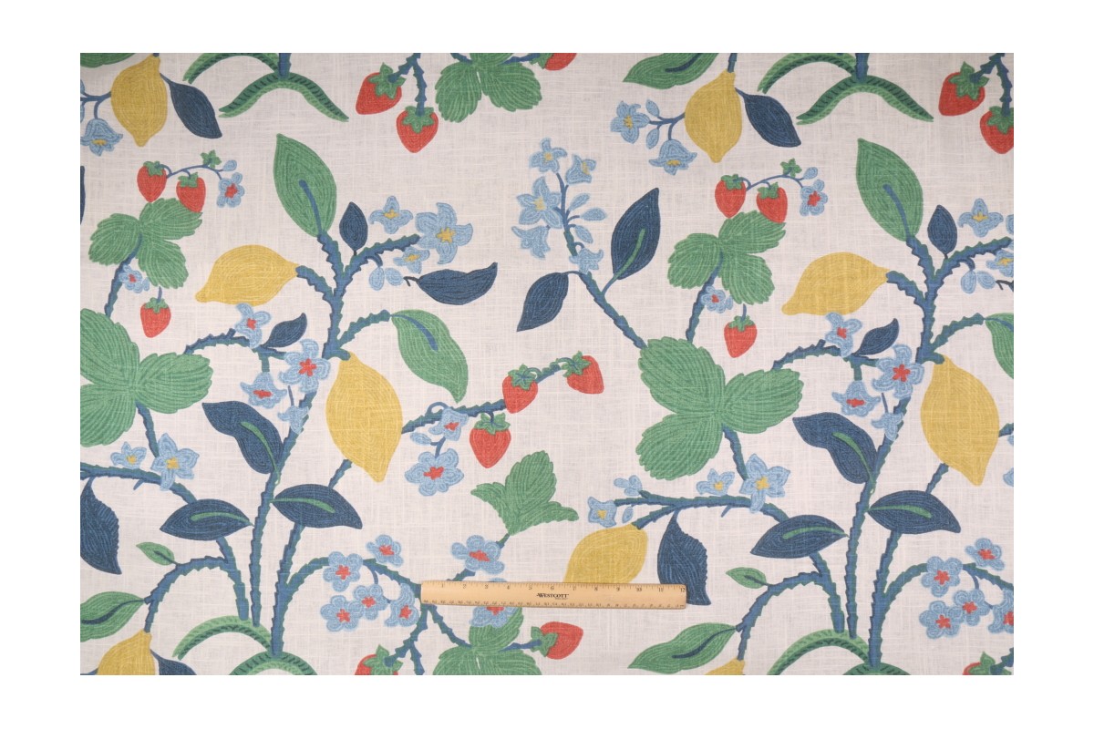 Robert Allen Madcap Cottage Crewel Summer Printed Linen Blend Drapery