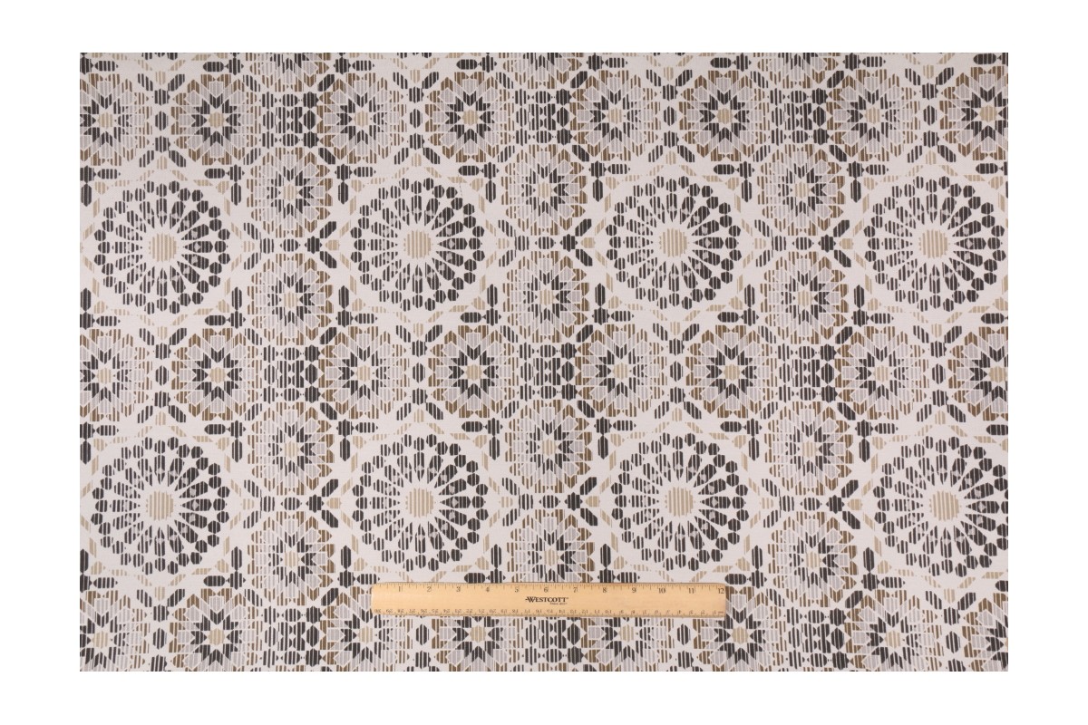 Tommy Bahama Manele Bay Printed Polyester Outdoor Fabric in Caviar