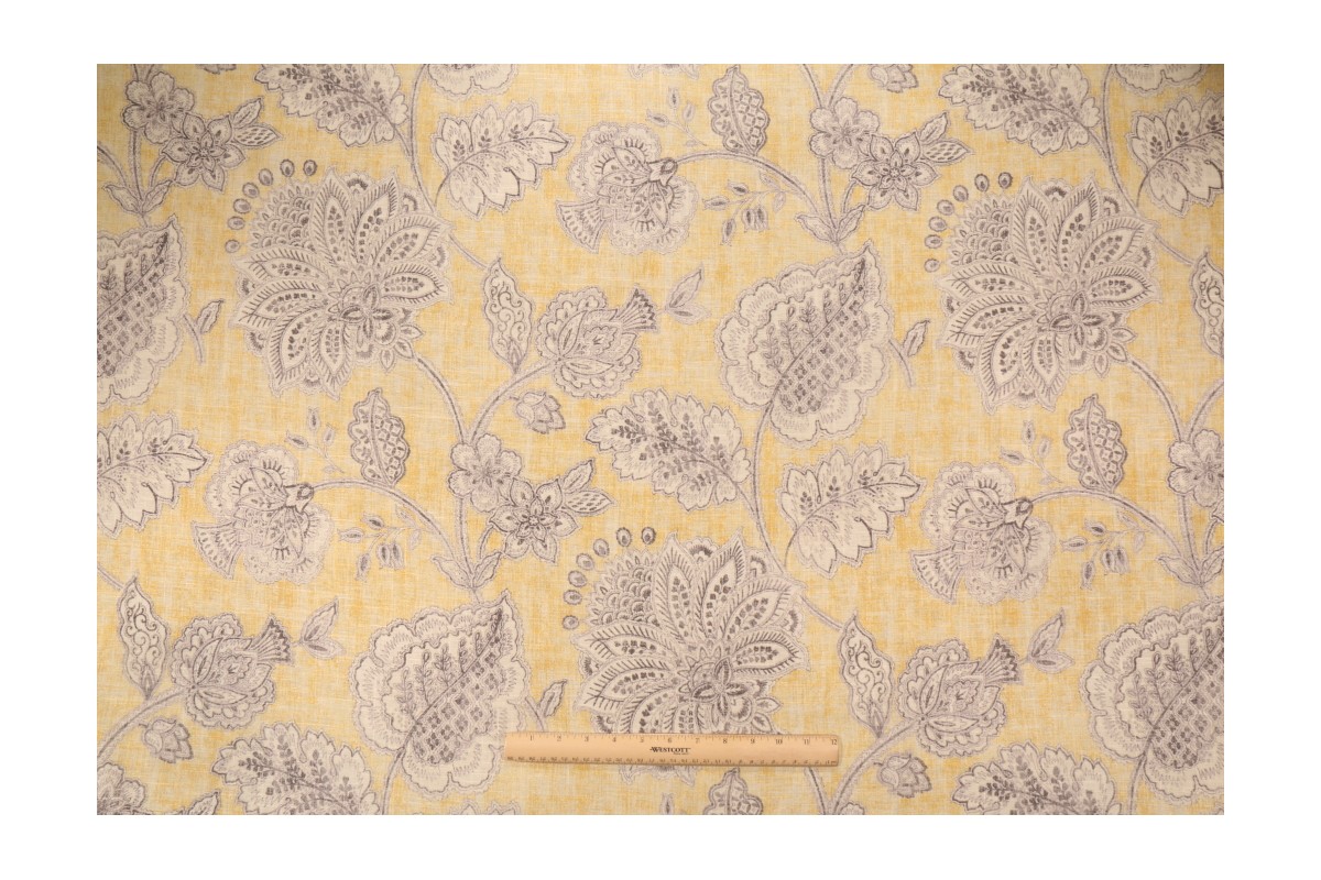 Tommy Bahama Tahitian Dream Printed Linen Blend Drapery Fabric in Sunsplash