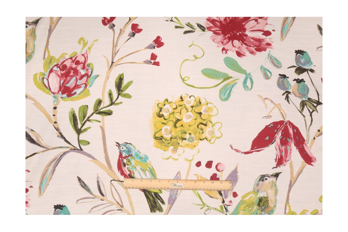 Hamilton Honolulu Printed Cotton Drapery Fabric in Cream