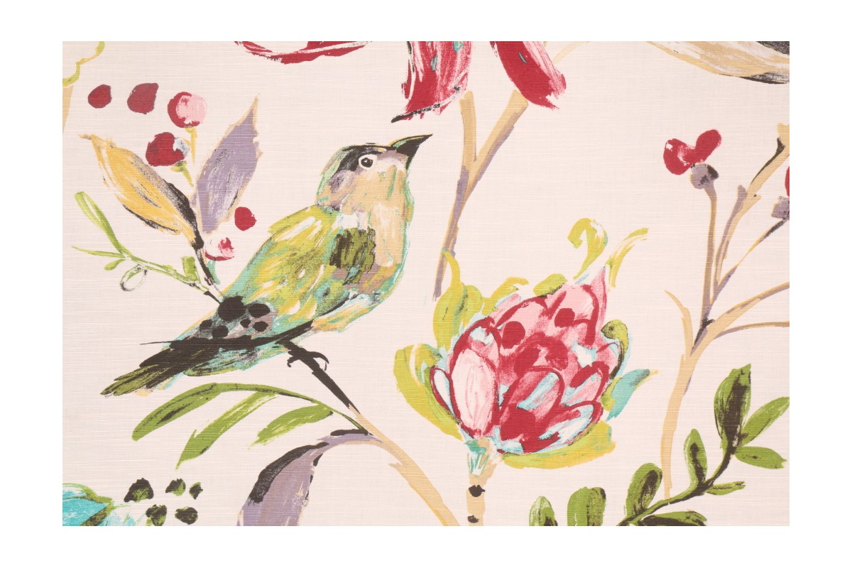 Hamilton Honolulu Printed Cotton Drapery Fabric in Cream