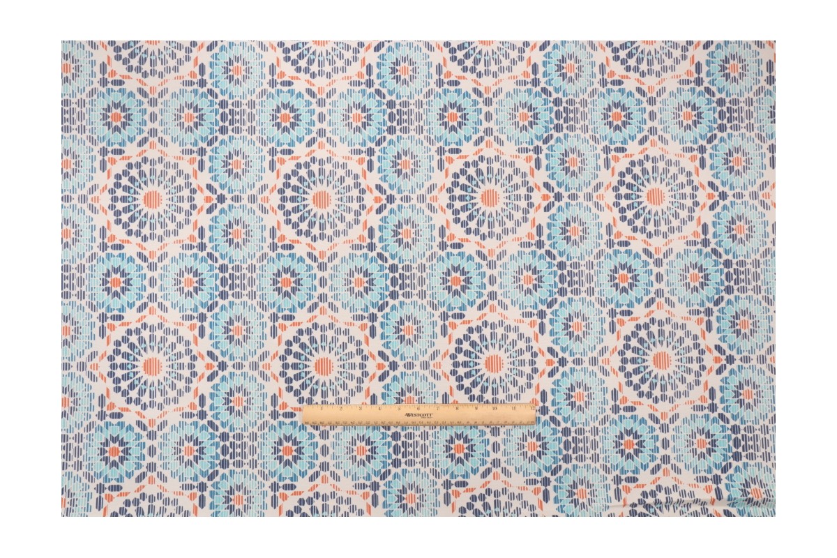 12 Yards Tommy Bahama Manele Bay Printed Polyester Outdoor Fabric in Carib