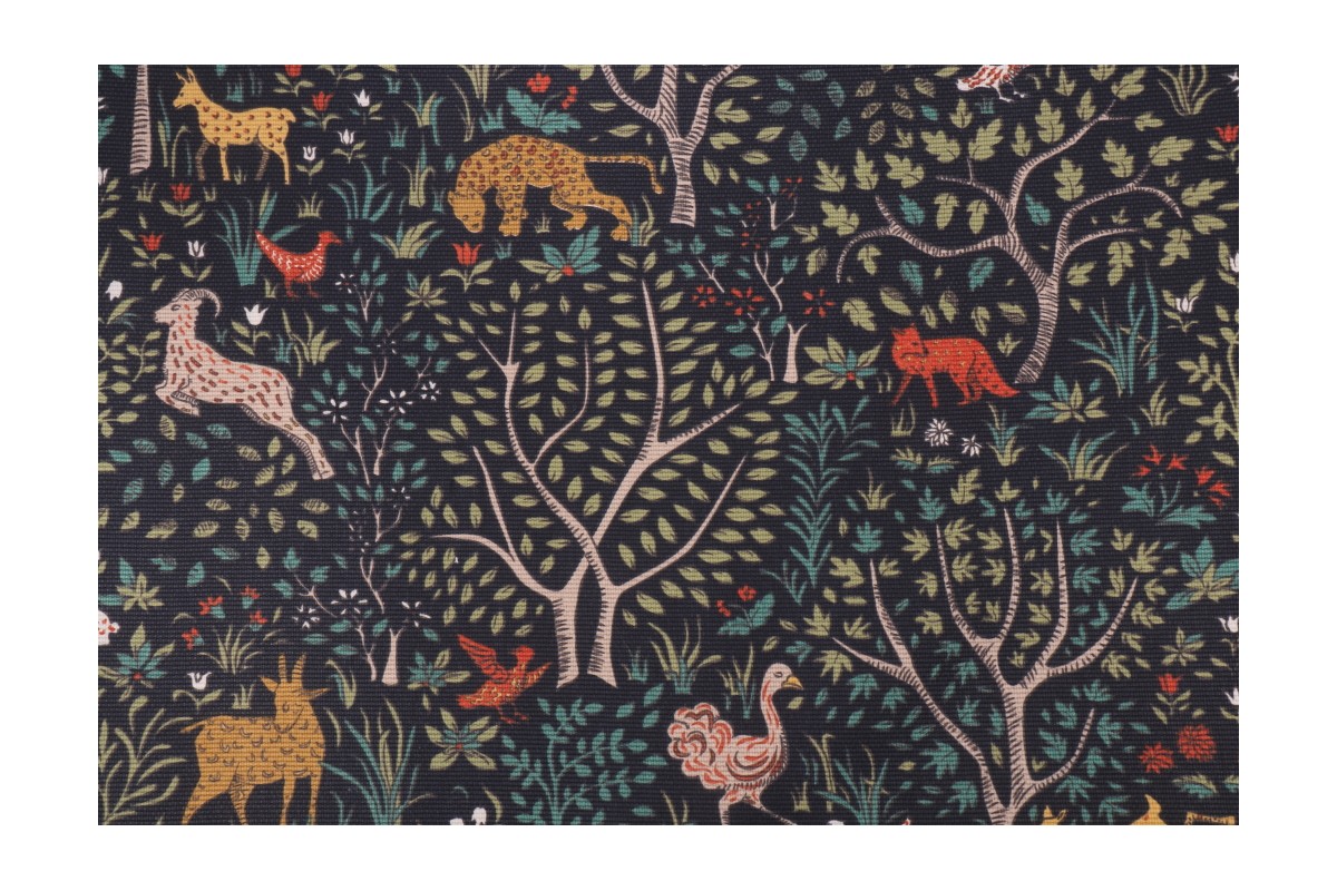 Robert Allen Folkland Printed Heavy Cotton Decorator Fabric in Admiral