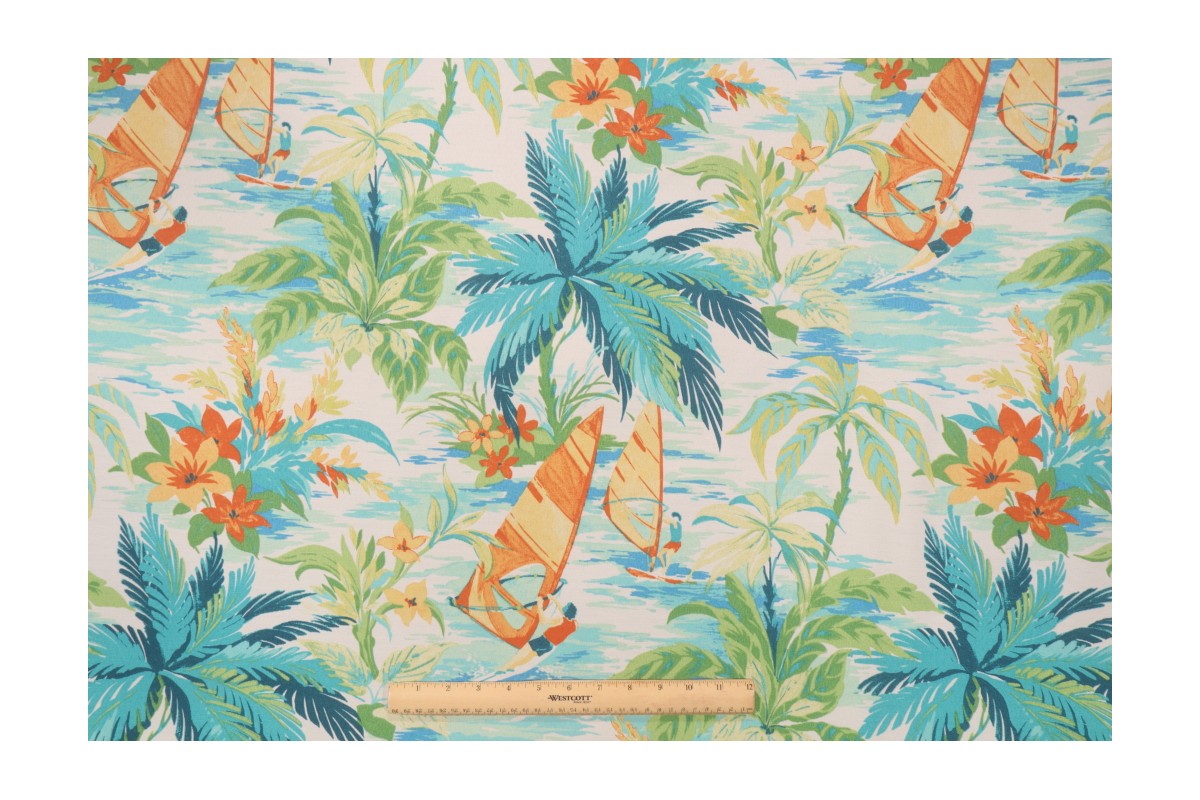 Tommy Bahama Wind Surfers Printed Polyester Outdoor Fabric in Mangrove