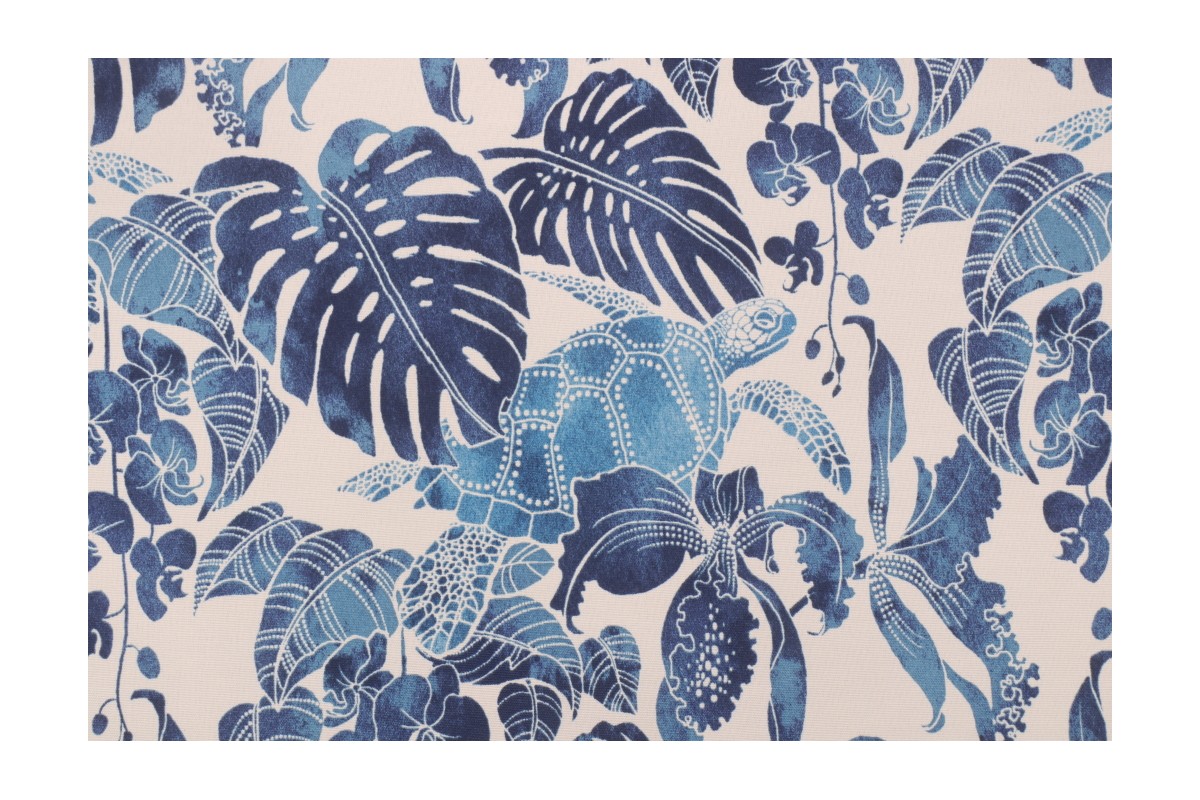 Tommy Bahama Tortuga Bay Printed Polyester Outdoor Fabric in Indigo
