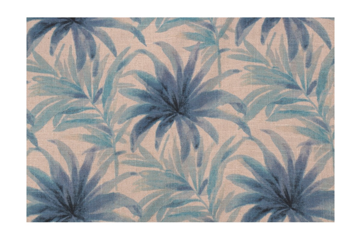 Tommy Bahama Balmy Days Printed Linen Drapery Fabric in Riptide