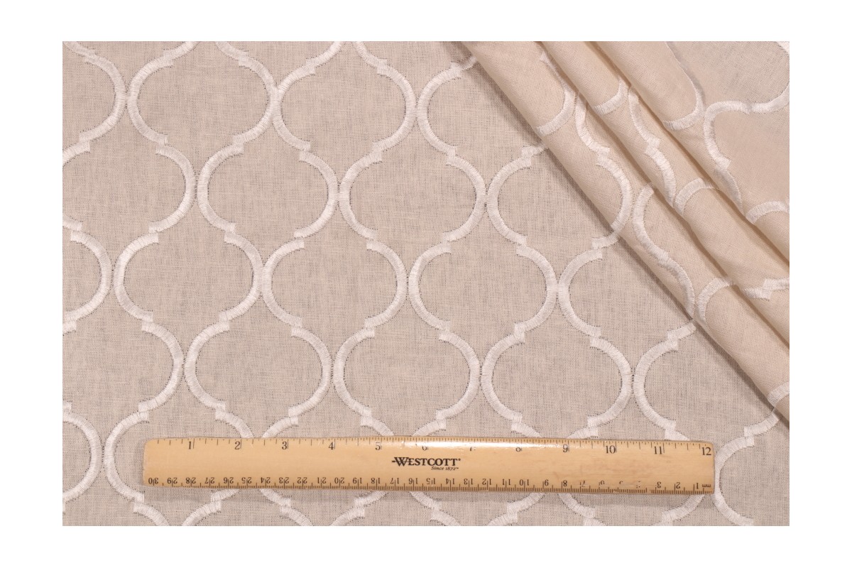Richloom Platinum Collection Ornella Embroidered Sheer Drapery Fabric