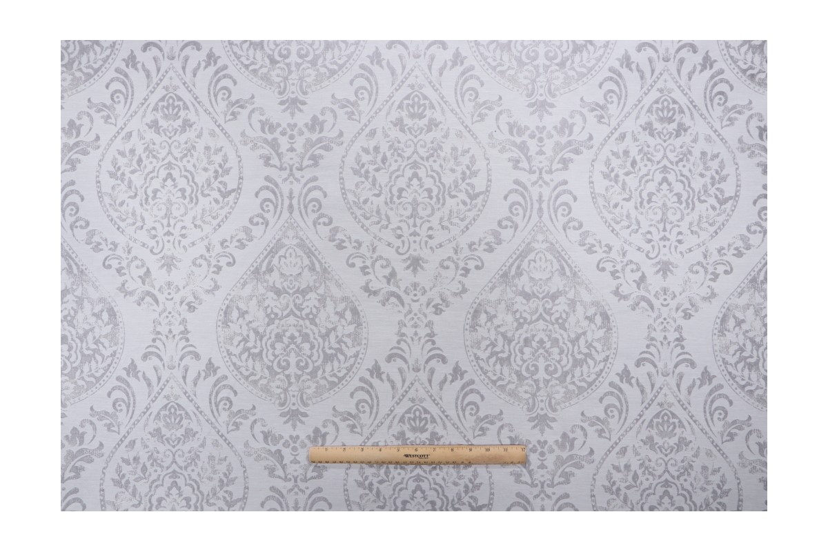 Valiant Fabrics Cynthia Damask Upholstery Fabric in Silver