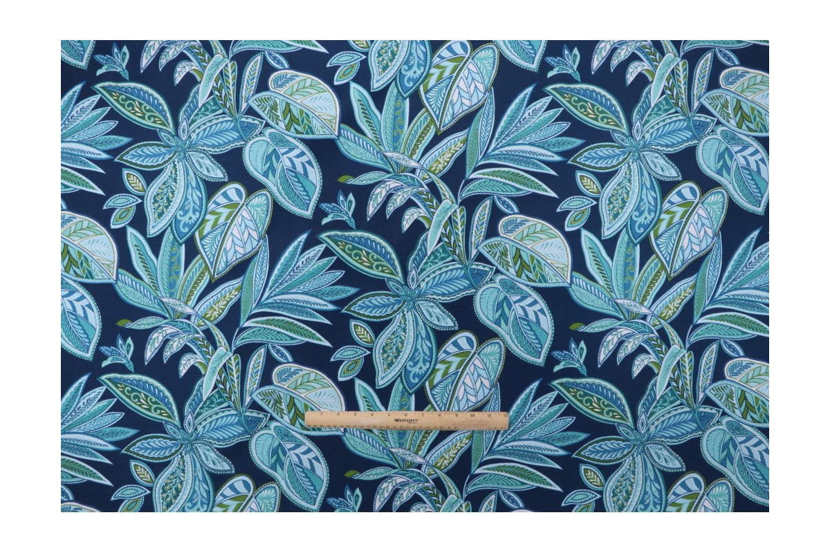 Richloom Crestwood Printed Polyester Outdoor Fabric in Marine