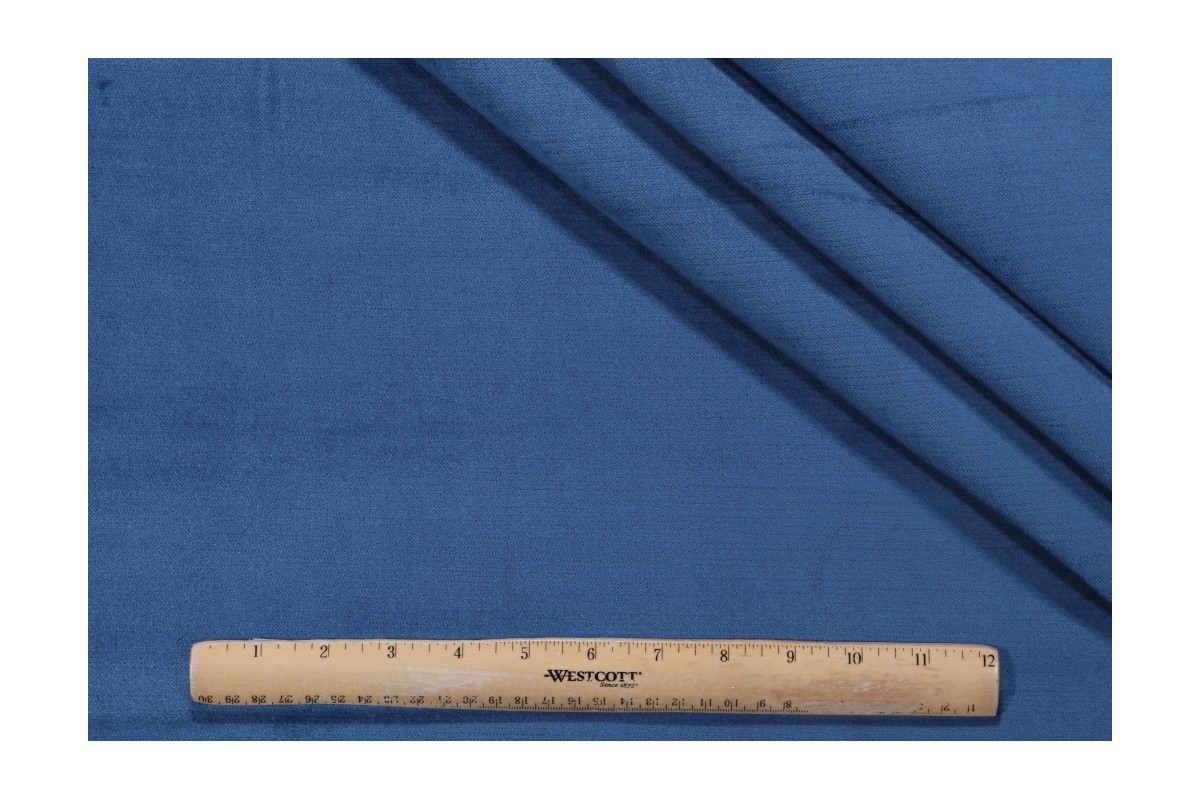 3.13 Yards Hume Velvet Upholstery Fabric in Azul