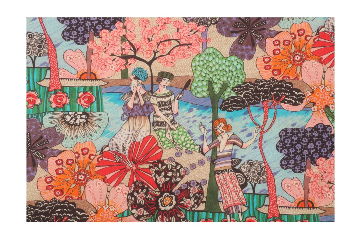 1 Yards Stof Fabrics New Orleans Printed Cotton Drapery Fabric in