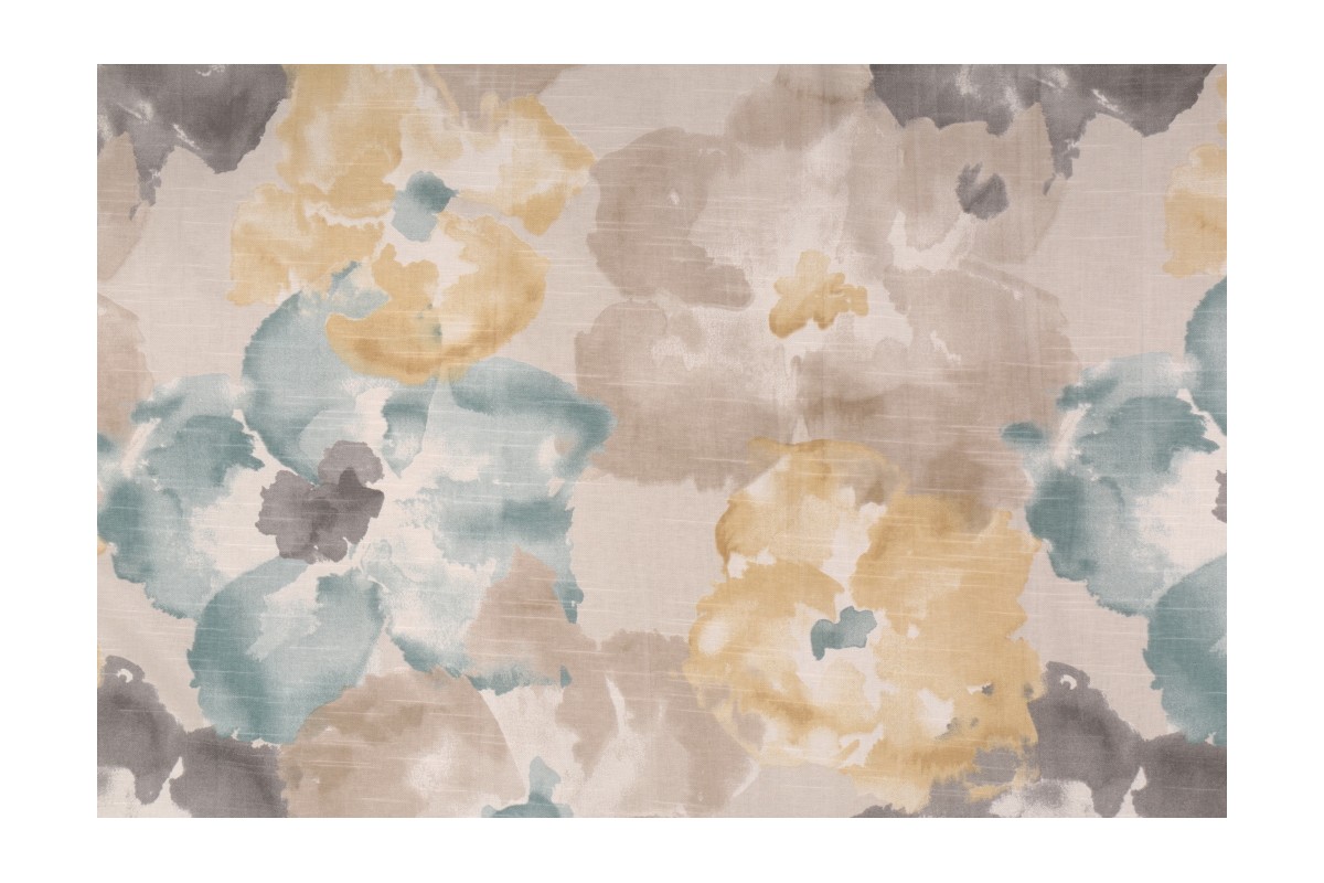 Robert Allen Aptura Floral Printed Cotton Drapery Fabric in Dew