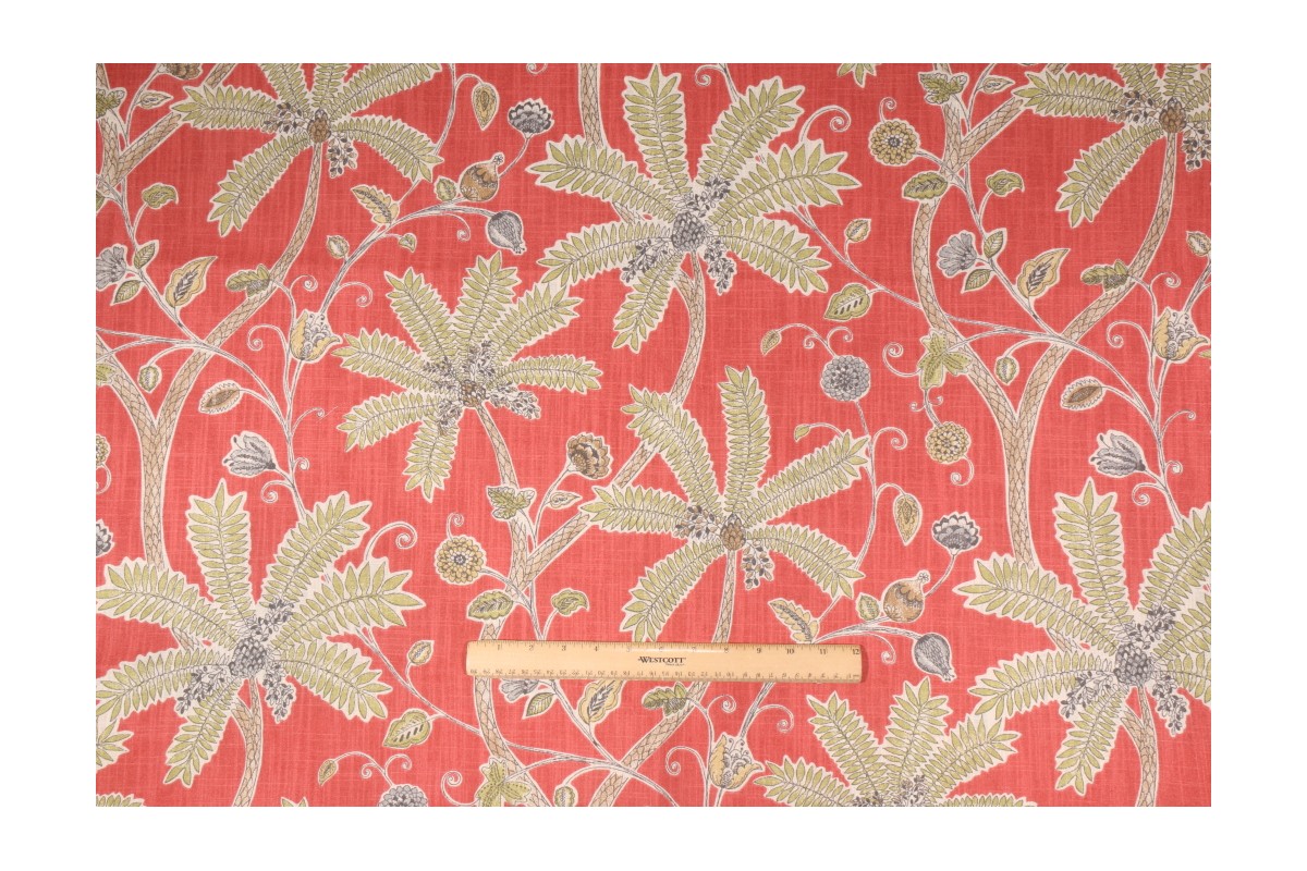 2 Yards Robert Allen Floral Printed Cotton Drapery Fabric