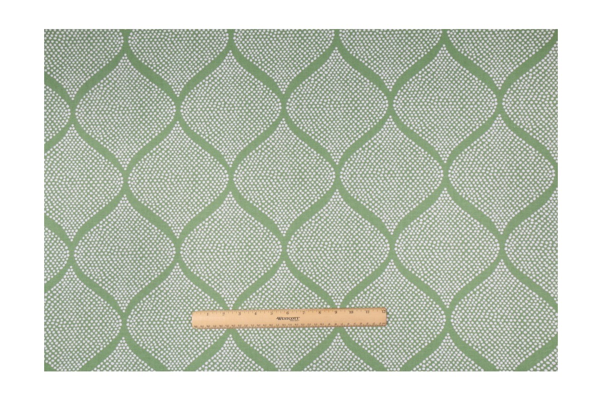 Robert Allen Madcap Cottage Mocambo Printed Cotton Drapery Fabric in Grass