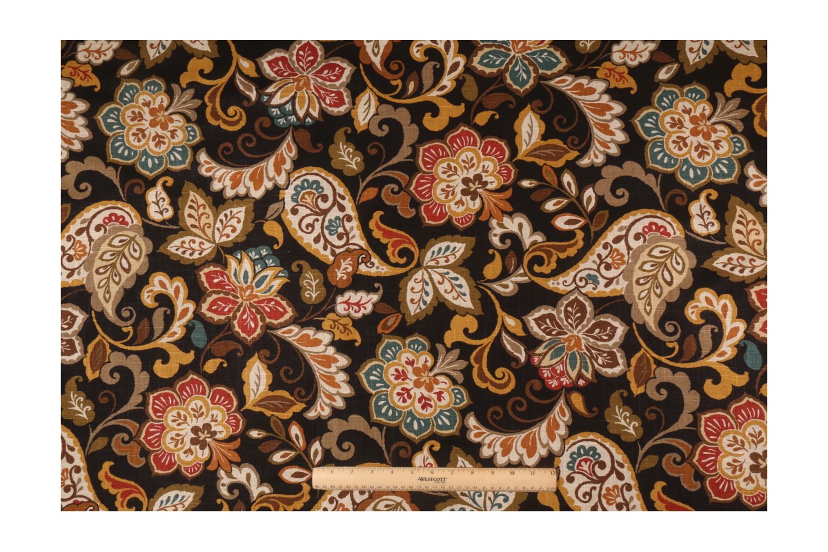Jali Cliffside in Java Printed Linen Blend Drapery Fabric by Mill Creek ...
