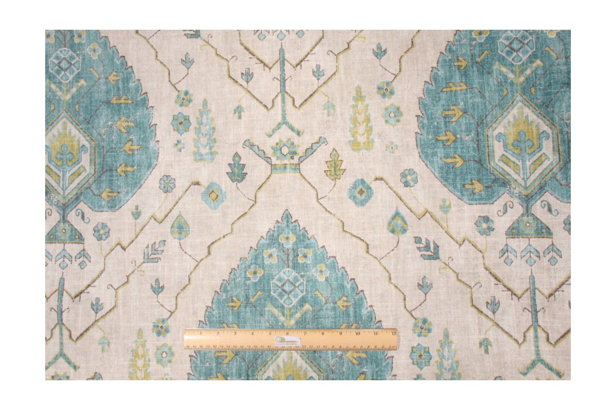 Richloom Platinum Collection Aubusson Printed Linen Drapery Fabric in