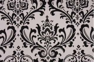 Premier Prints Traditions Printed Cotton Drapery Fabric in Black/White