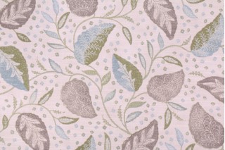 Stof France Amytis Printed Cotton Drapery Fabric in Bleu